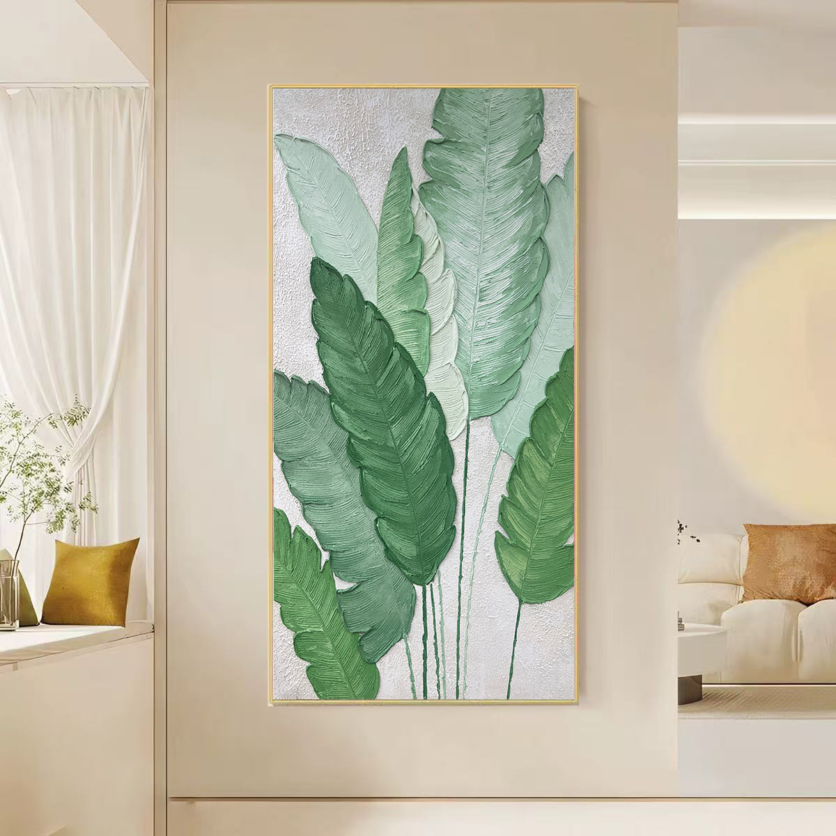 【家大叶大】油画玄关装饰画轻奢高级感走廊尽头挂画