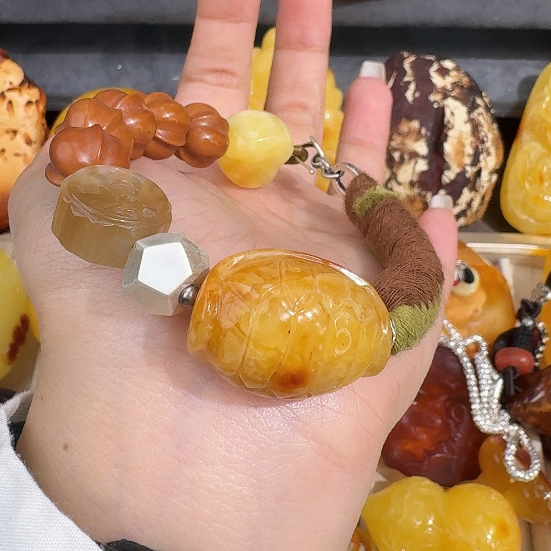 植物珀未镶嵌裸石你