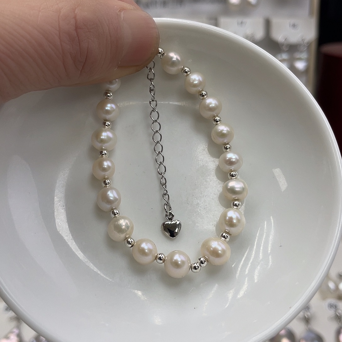 淡水珍珠颈饰银S925镶嵌