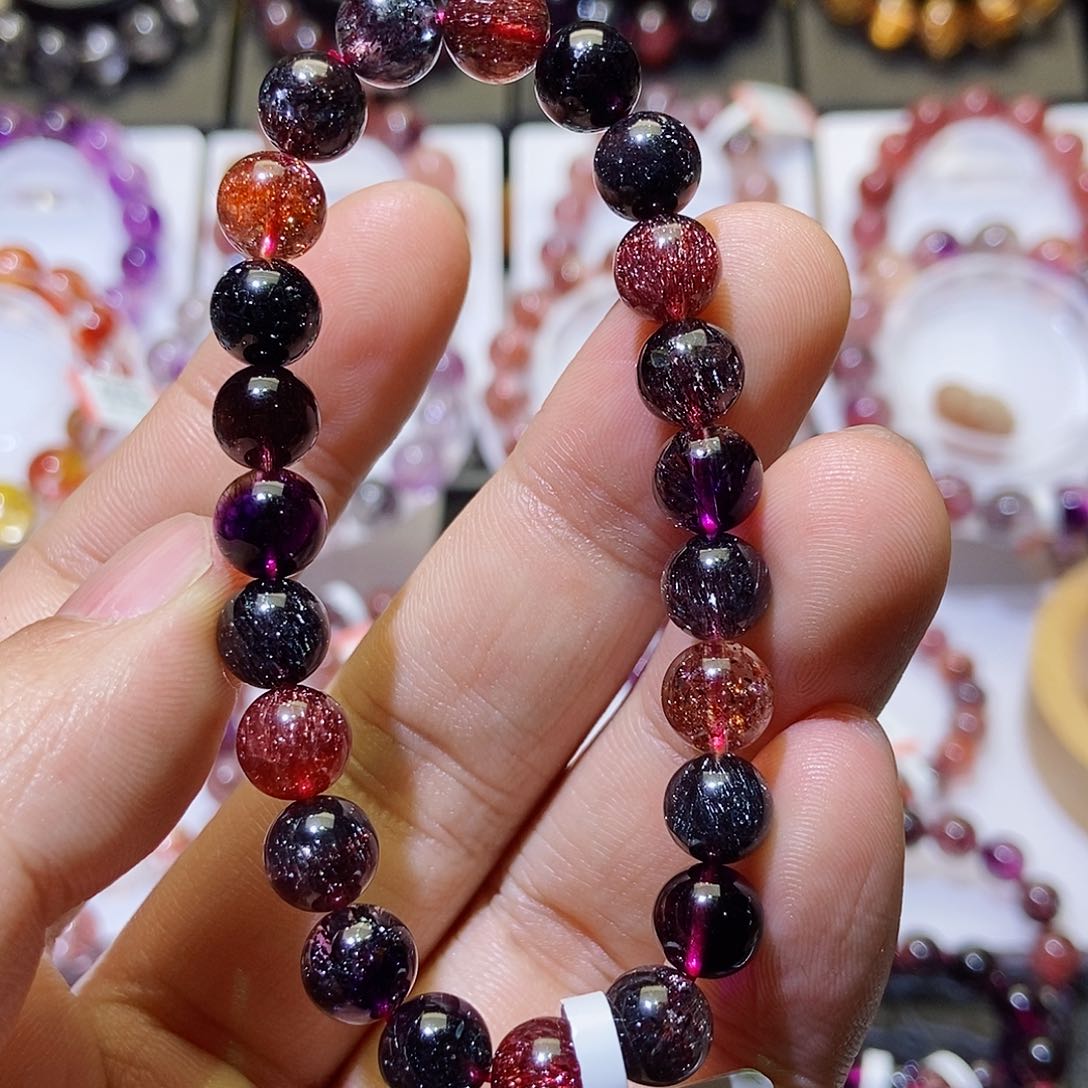 未镶嵌手链水晶黑加仑8.3