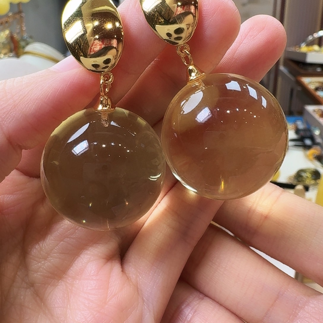 琥珀未镶嵌颈饰耳坠