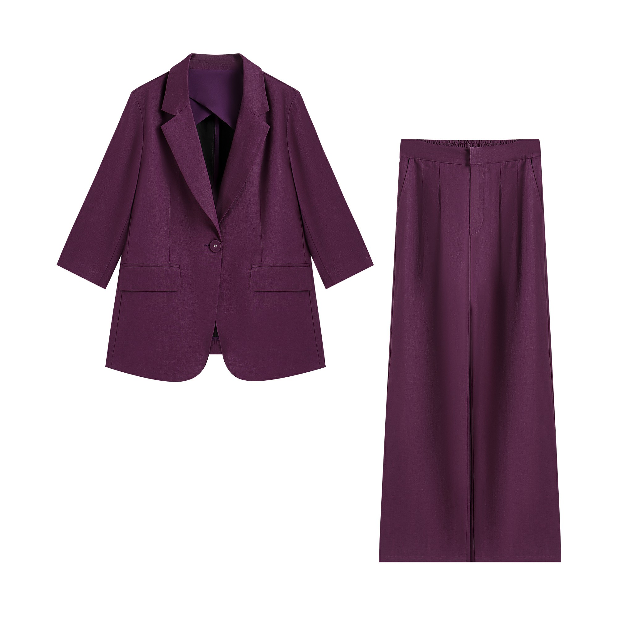 【南油虹姐】新款气质紫韵垂坠感九分袖女装夏装套装2025新款爆款