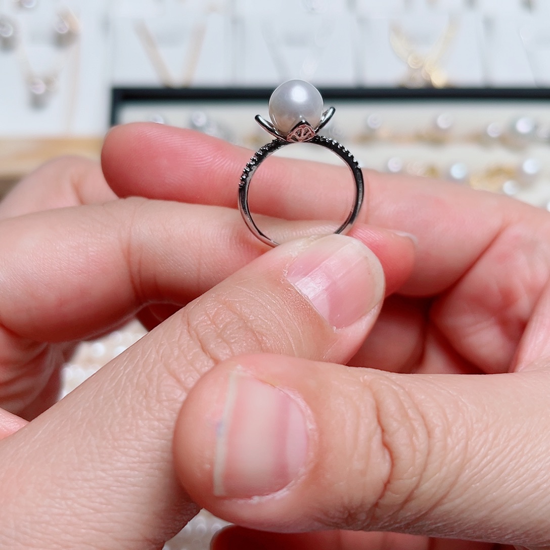 淡水珍珠耳饰银S925镶嵌