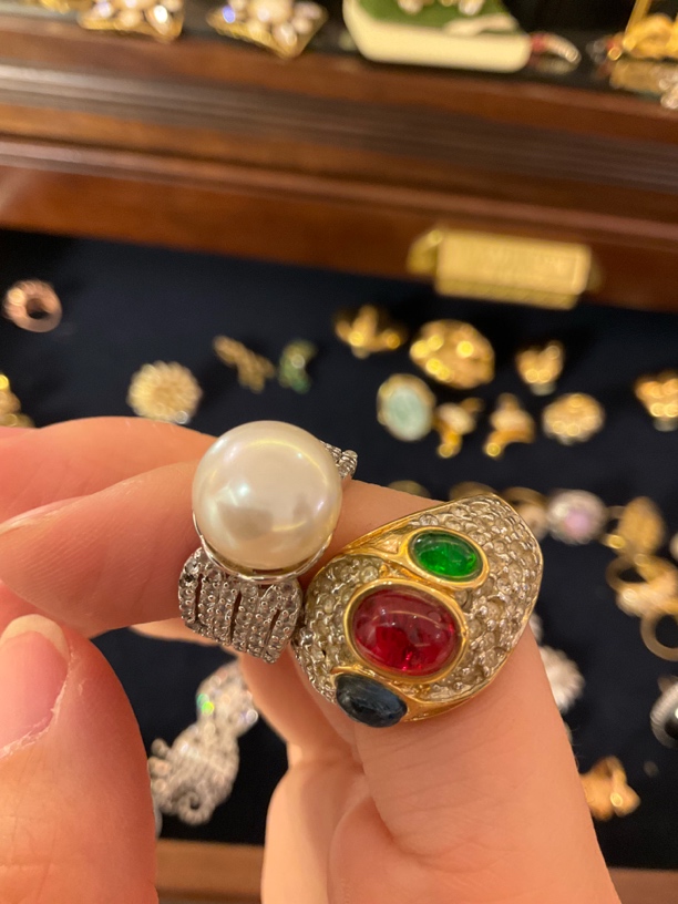 铜合金琉璃戒指 合金琉璃戒指珠珠无鉴赏期