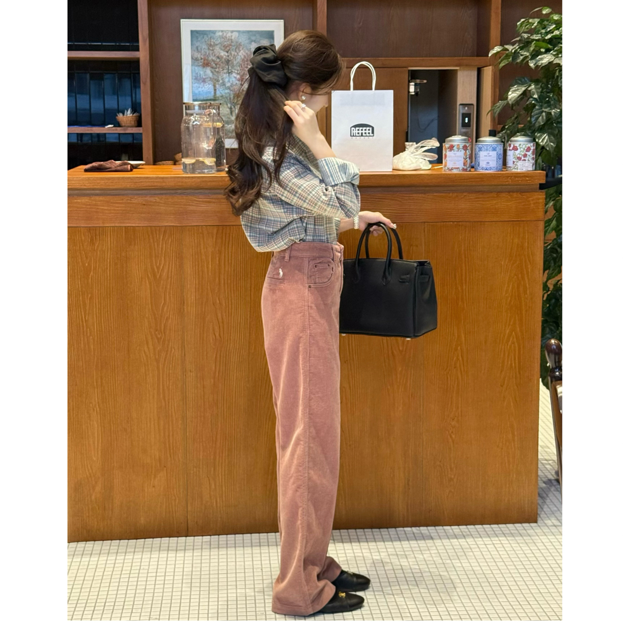 DDY～蜜桃乌龙/刺绣灯芯绒加厚款休闲长裤