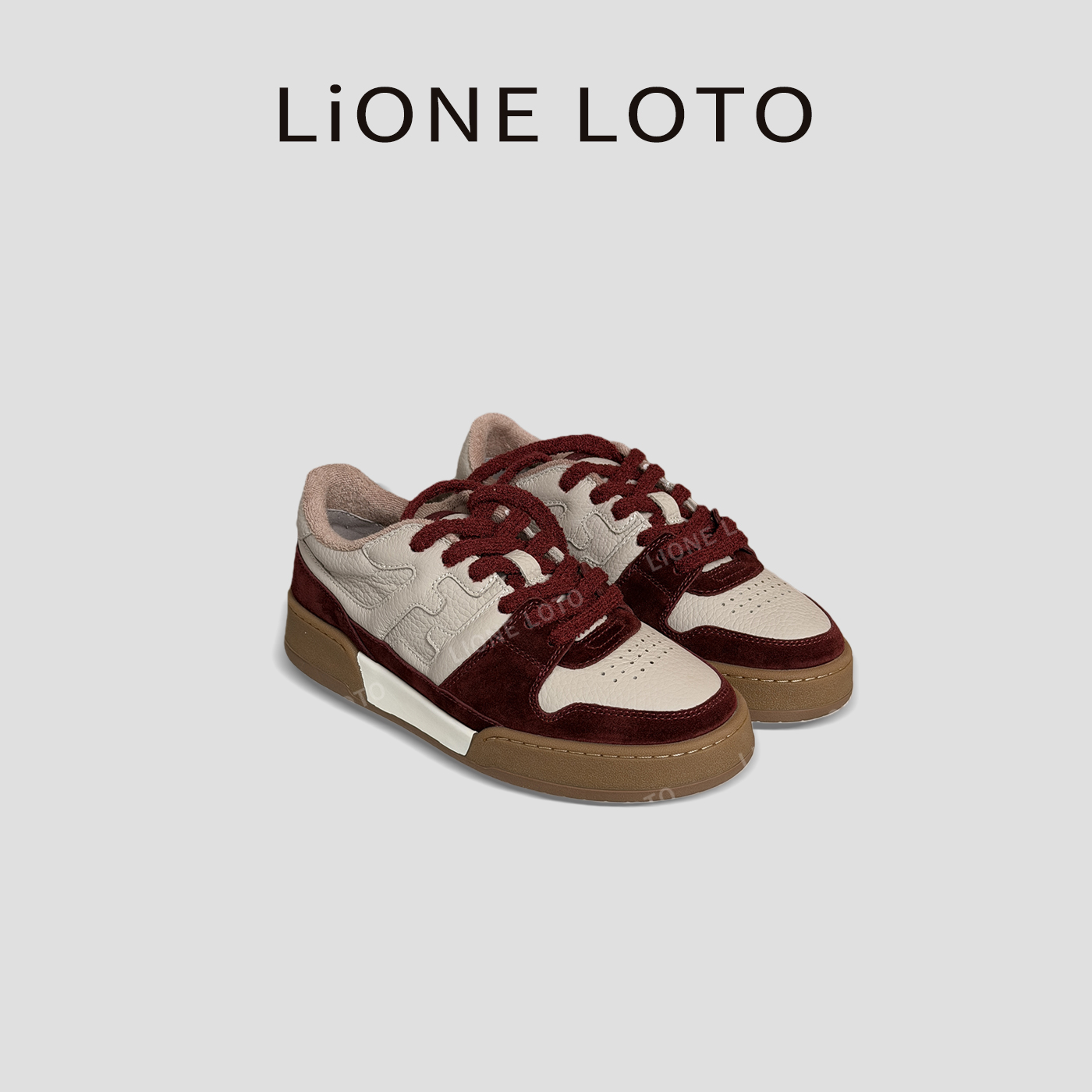 兮语荷华 | 真皮熊猫板鞋 秋冬时尚拼色休闲鞋复古港风运动鞋