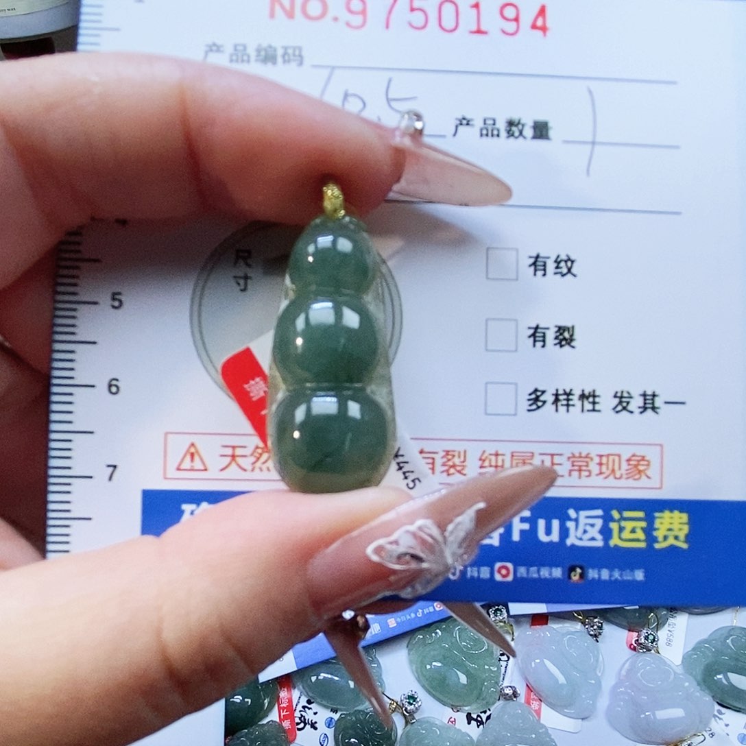 翡翠颈饰未镶嵌福豆