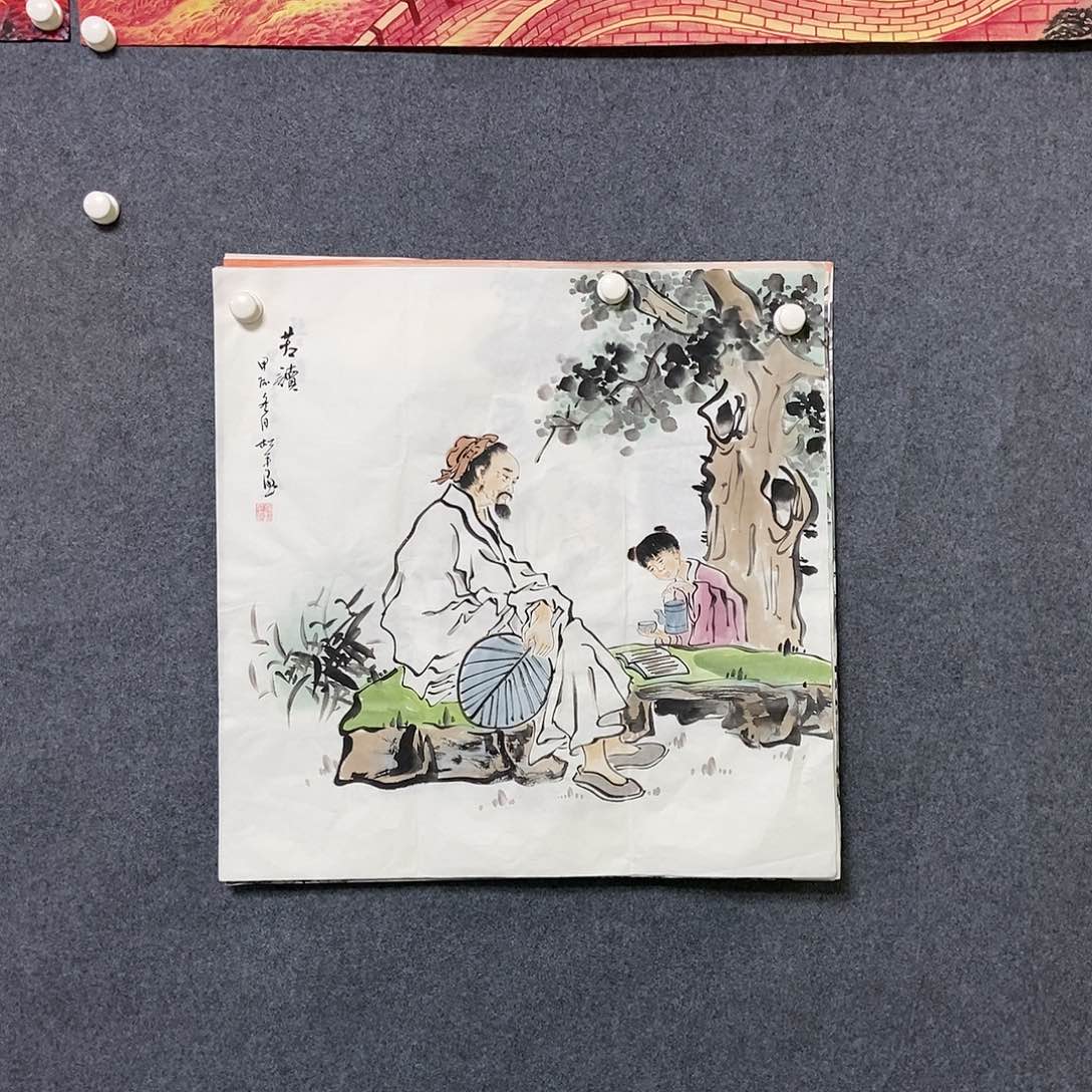 国画四尺斗方一副