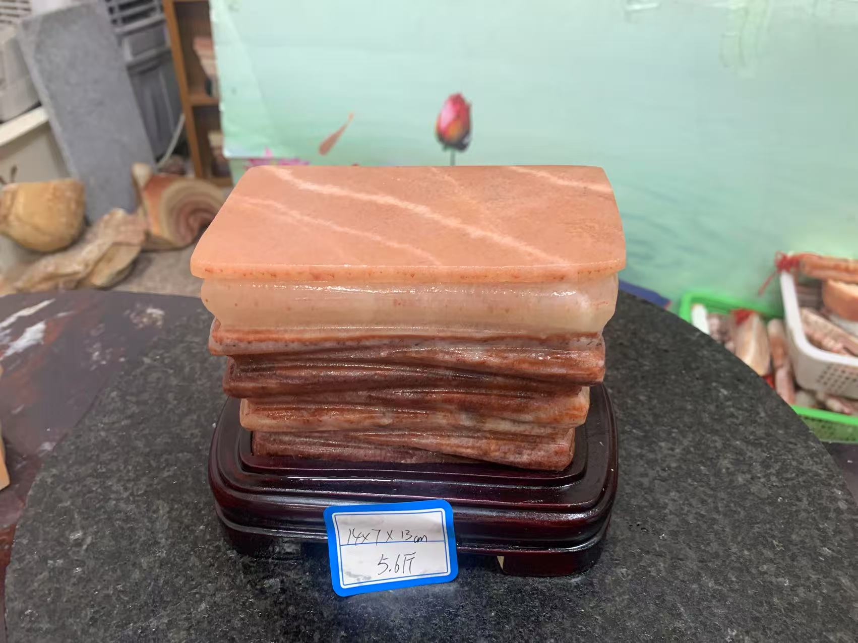 精美肉石摆件工艺品富贵肉石摆件装饰茶台中式桌面摆件雕刻H57