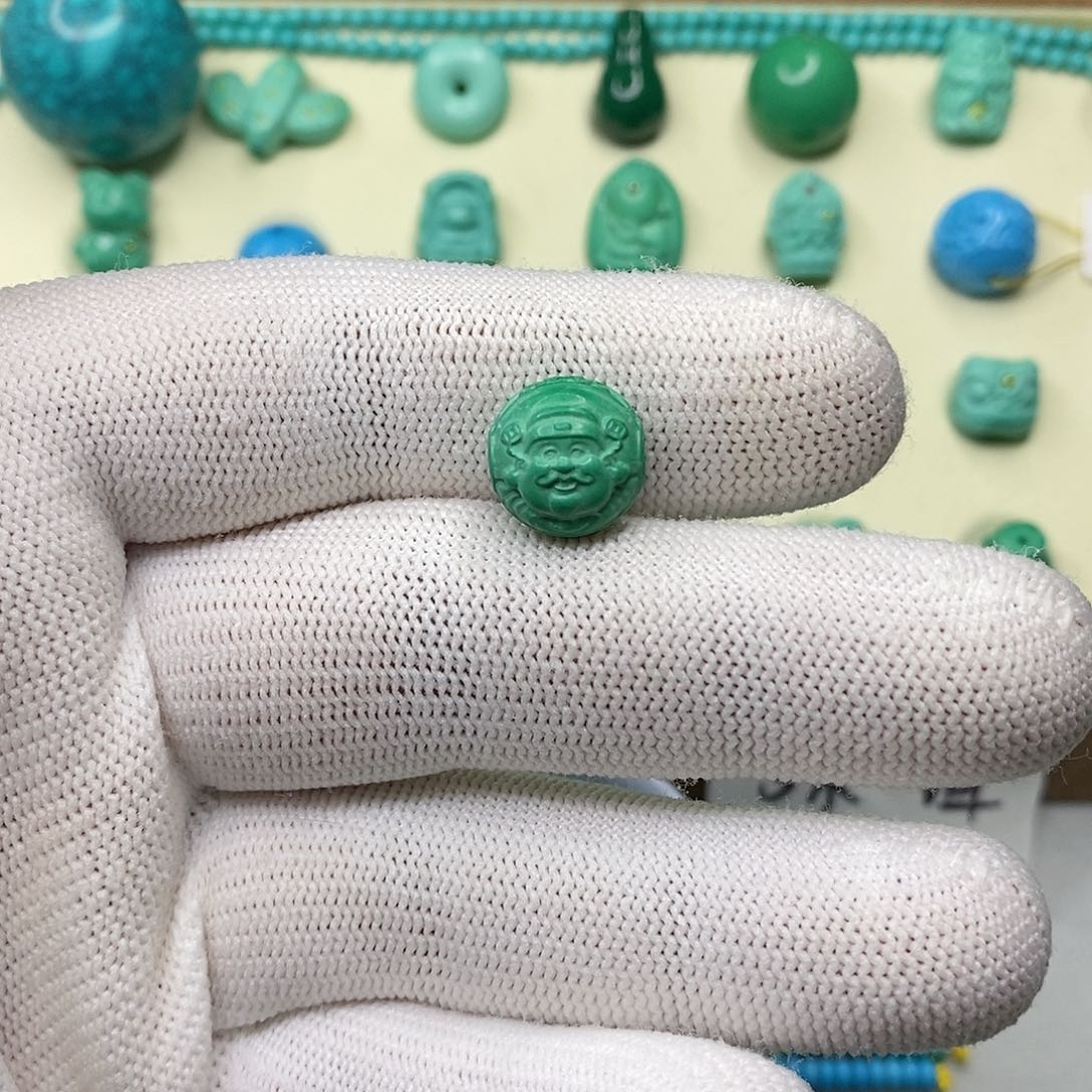 阿***7卡12.2mm绿色财迷珠