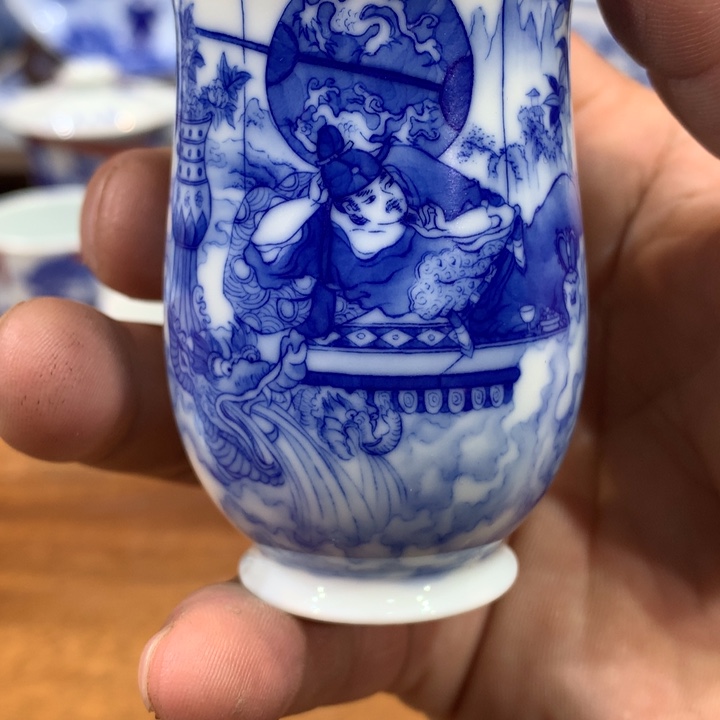 晓竹窑青花华清出浴