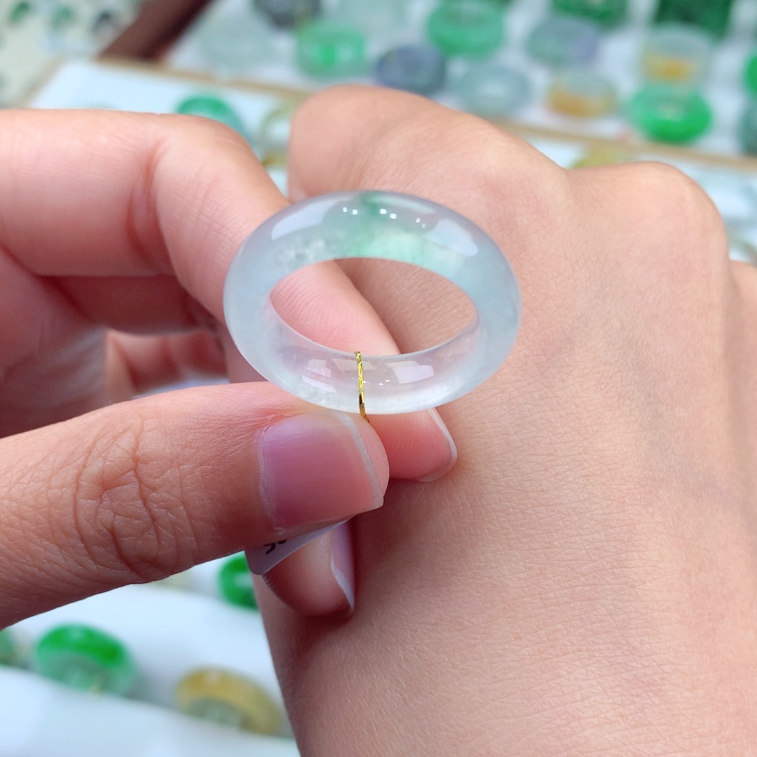 翡翠戒指未镶嵌0**615号冰润飘花