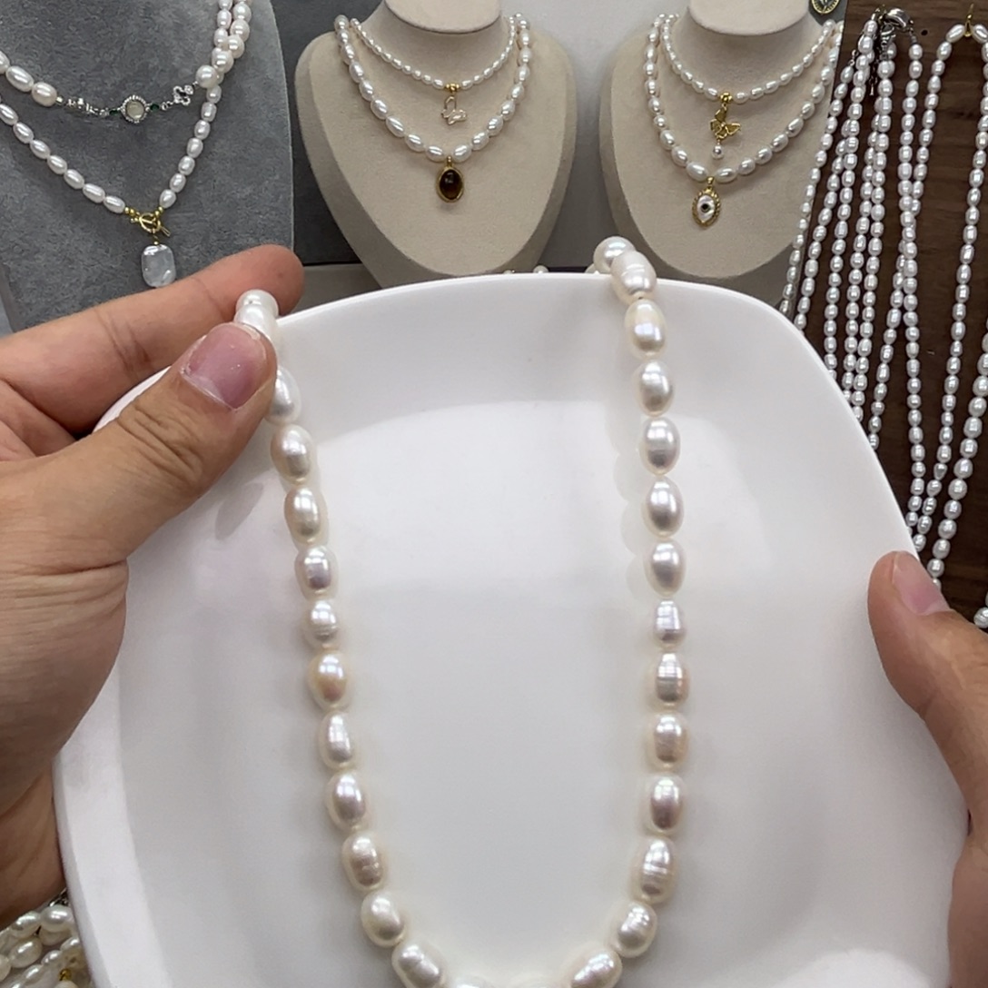 项链淡水珍珠钛钢