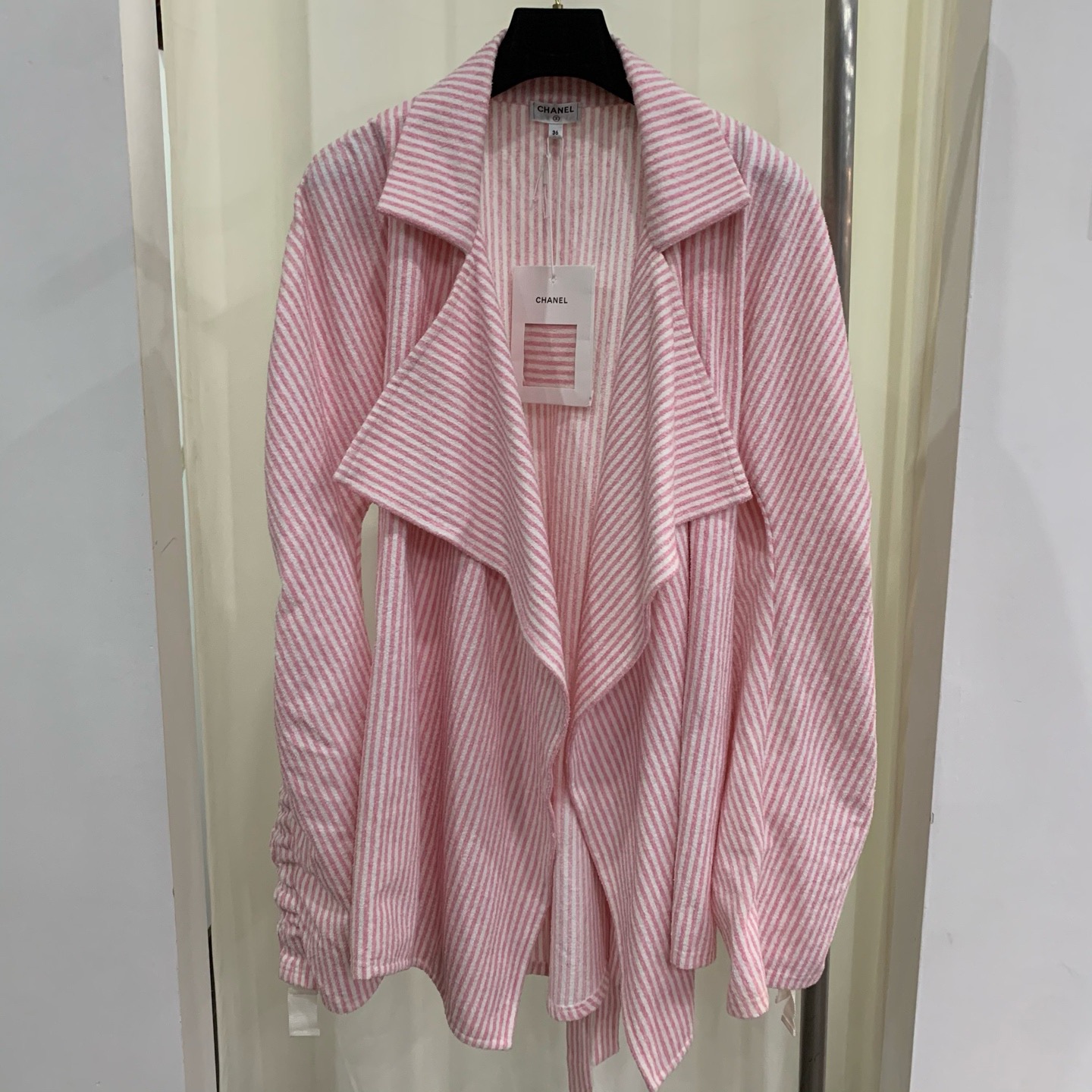 99新 Chanel/香奈儿 Chanel 游轮系列粉白条纹外套36码