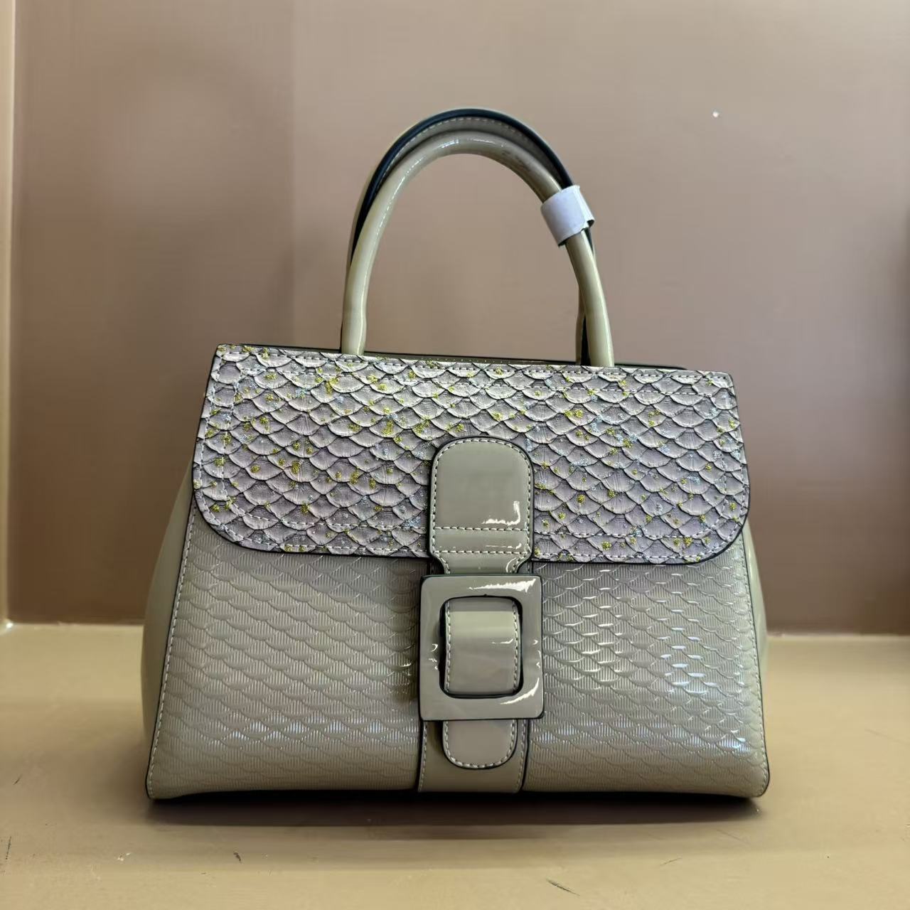 【糖糖福利】拉链碎花镶嵌压花托特包单肩包潮流蛇纹百搭大气轻奢