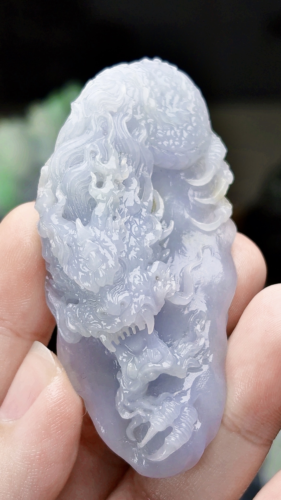 天然缅甸翡翠冰胶淡紫龙牌毛货买断需抛光尺寸68-31-17