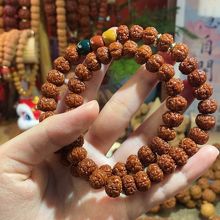 金刚菩提手串105玉化红绿灯双圈