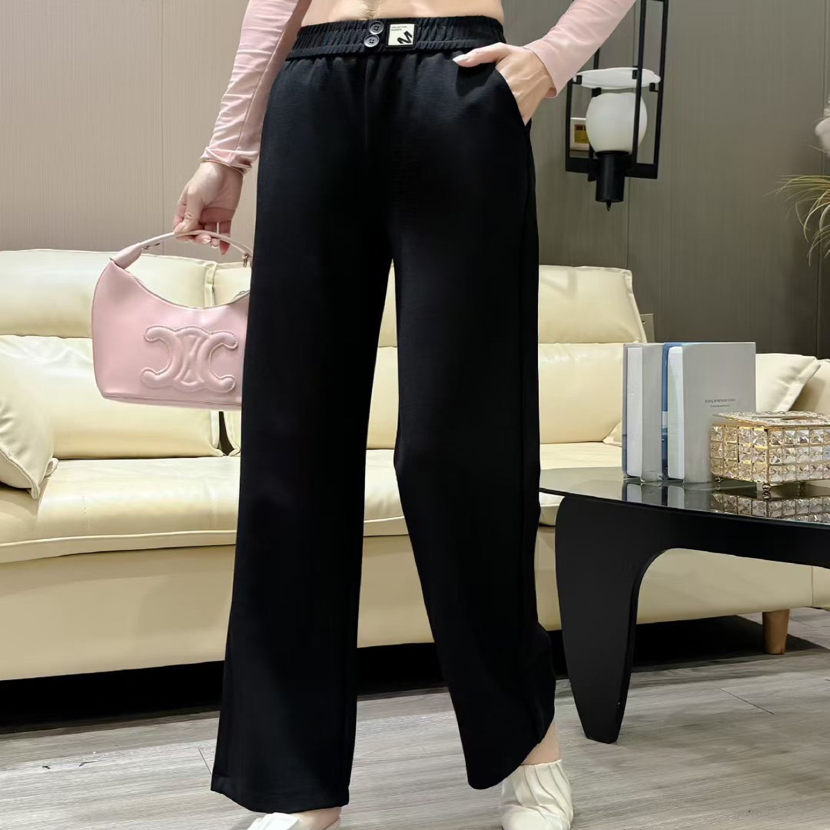 6231秋冬九分350克小米格显瘦直筒裤