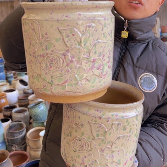 紫砂花盆高20口20———-