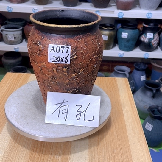 红陶手工制作工艺花盆