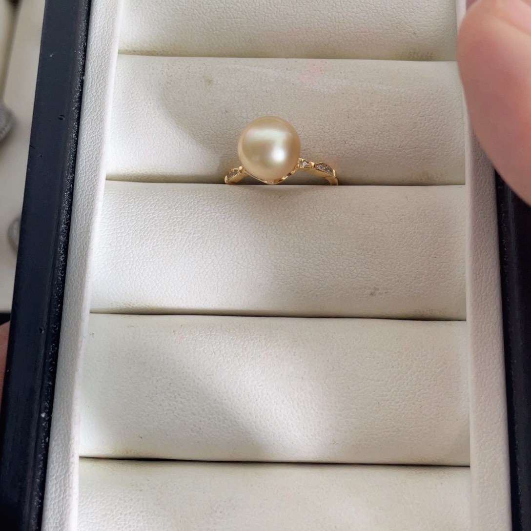 银S925镶嵌戒圈海水珍珠