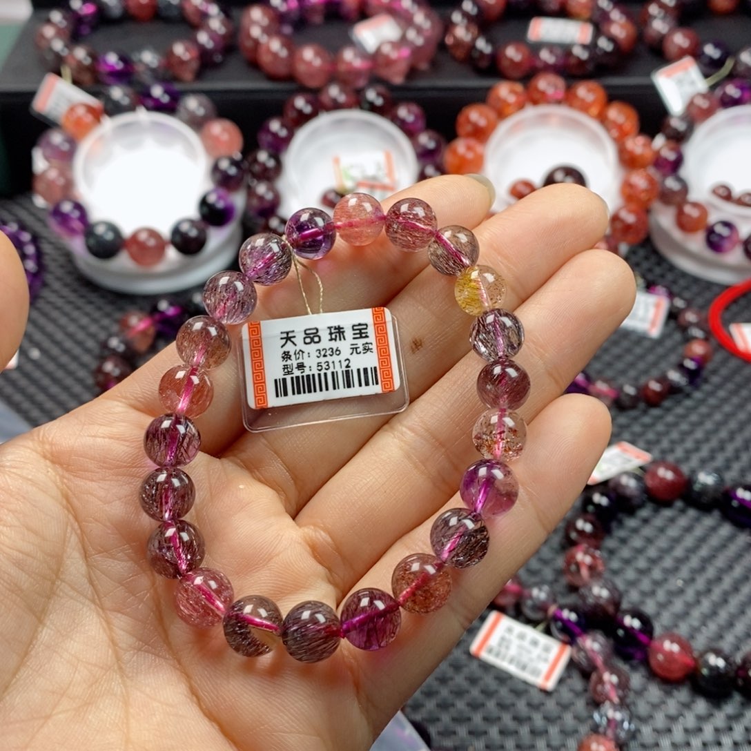 水晶手链：53112未镶嵌大**?