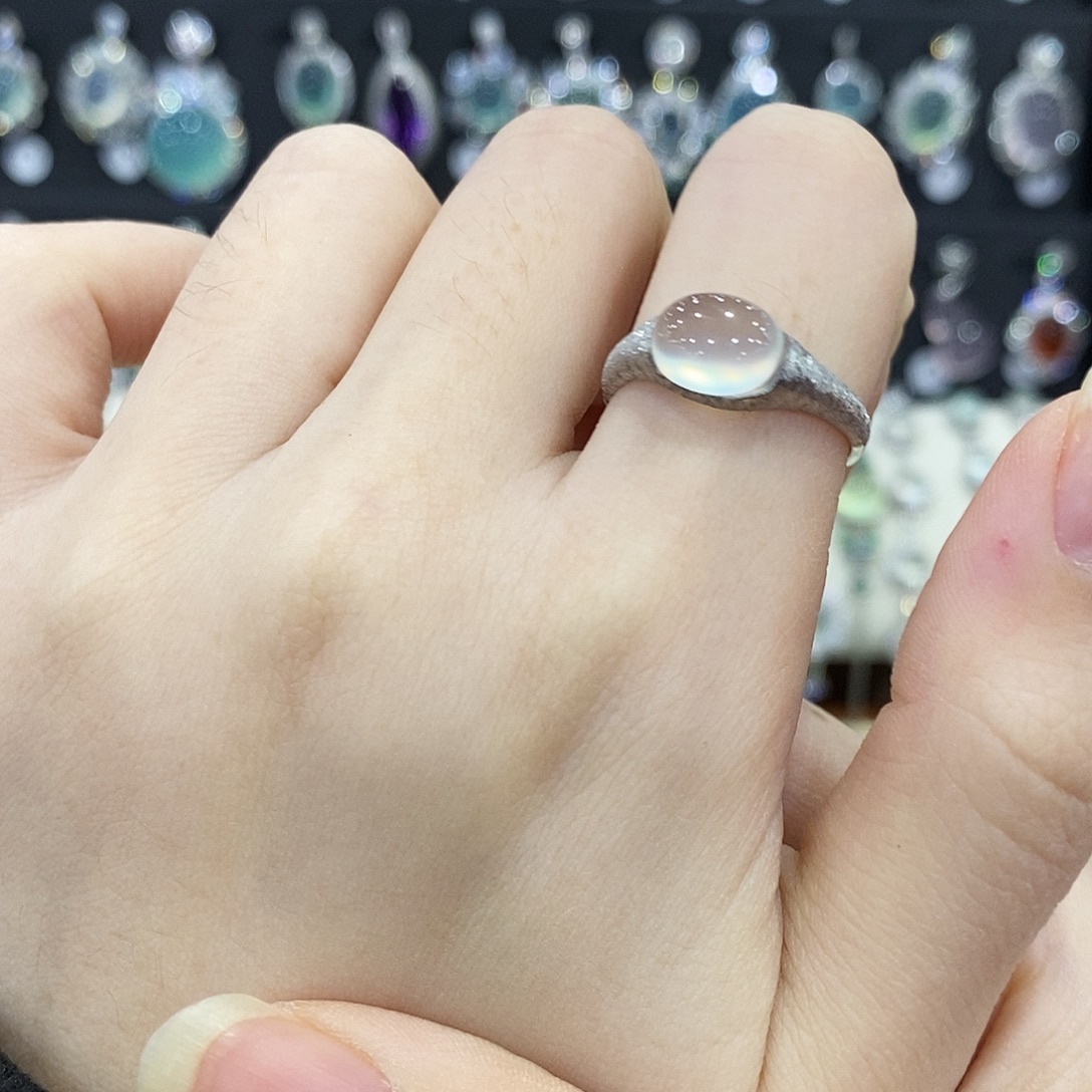 蛇纹石玉银S925镶嵌戒指