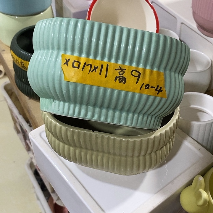 陶盆有孔 瑕疵针孔漏釉介意勿拍口 高