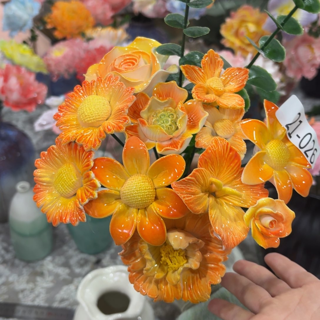 2126 陶瓷花拍满20元发货，退款的拉黑