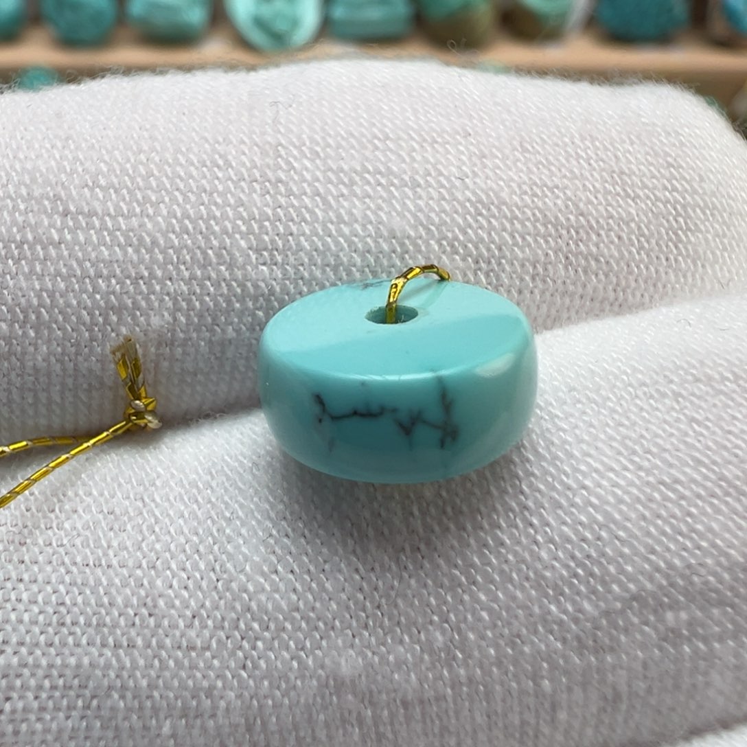 良***肉绿松石未镶嵌配饰10.6*4.3