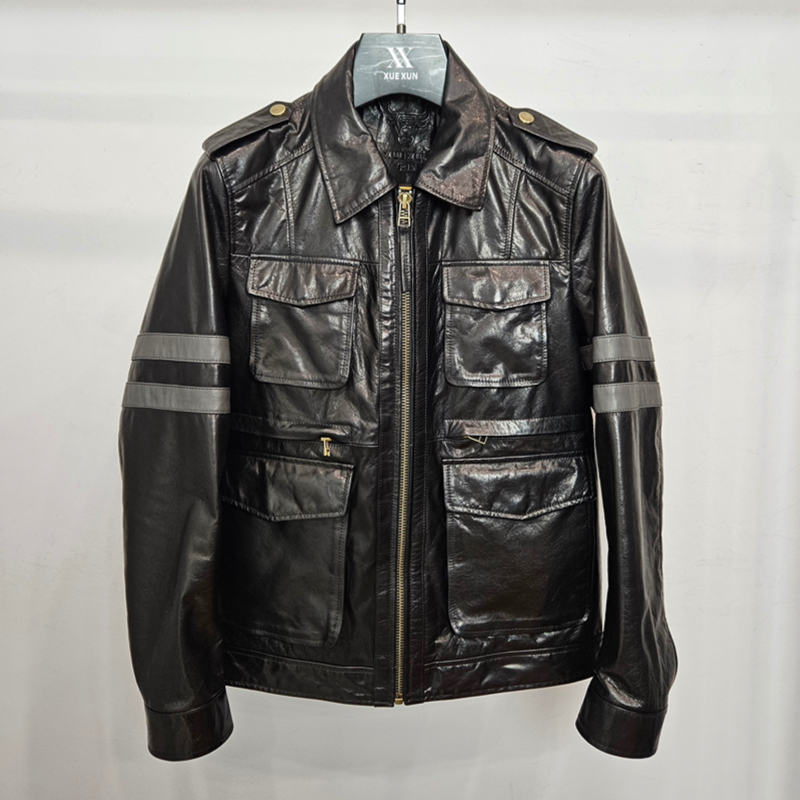 【LX高定】精选头层牛皮“鹅绒内胆”鹅绒加绒皮衣冬季男士真皮皮衣