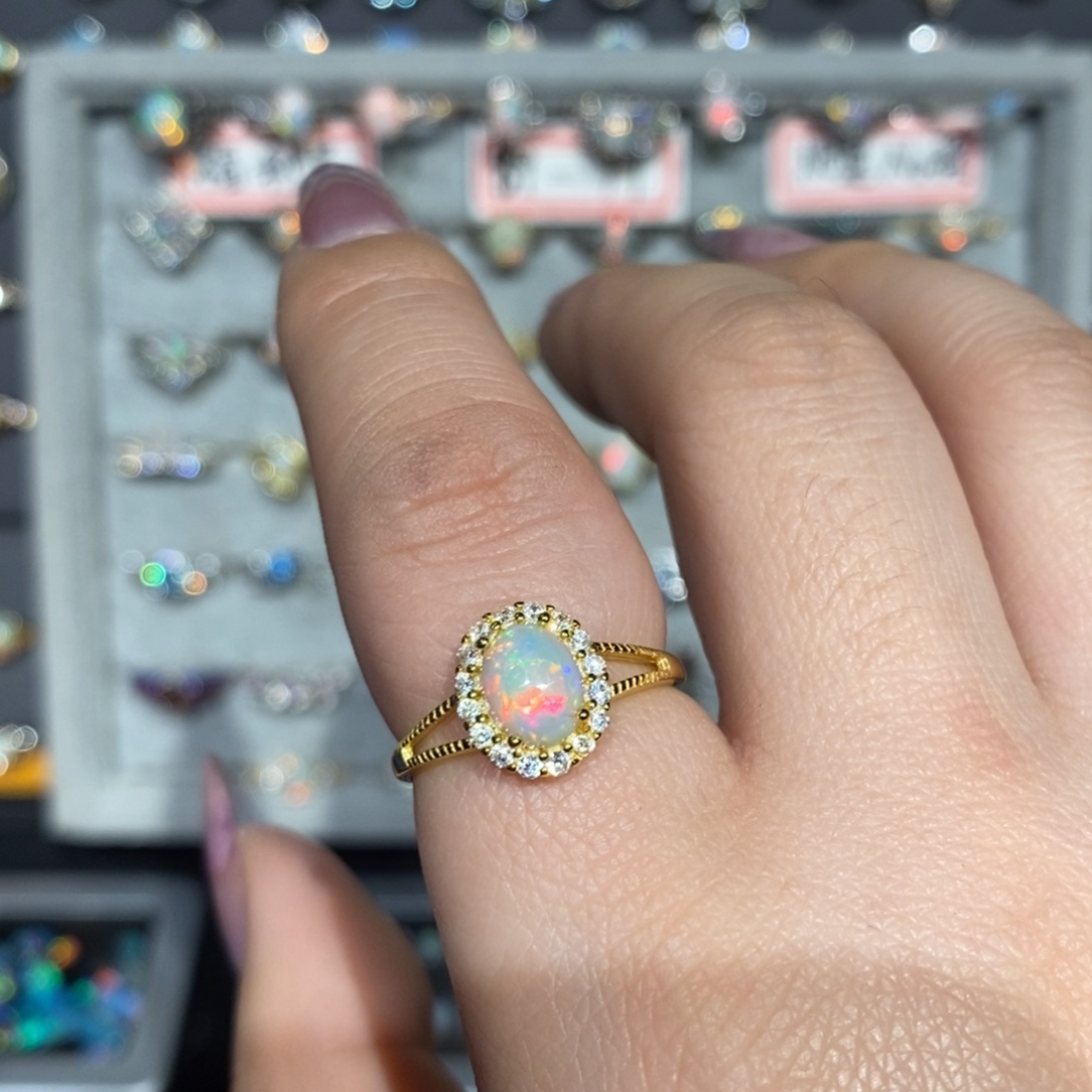 欧泊银S925镶嵌戒指