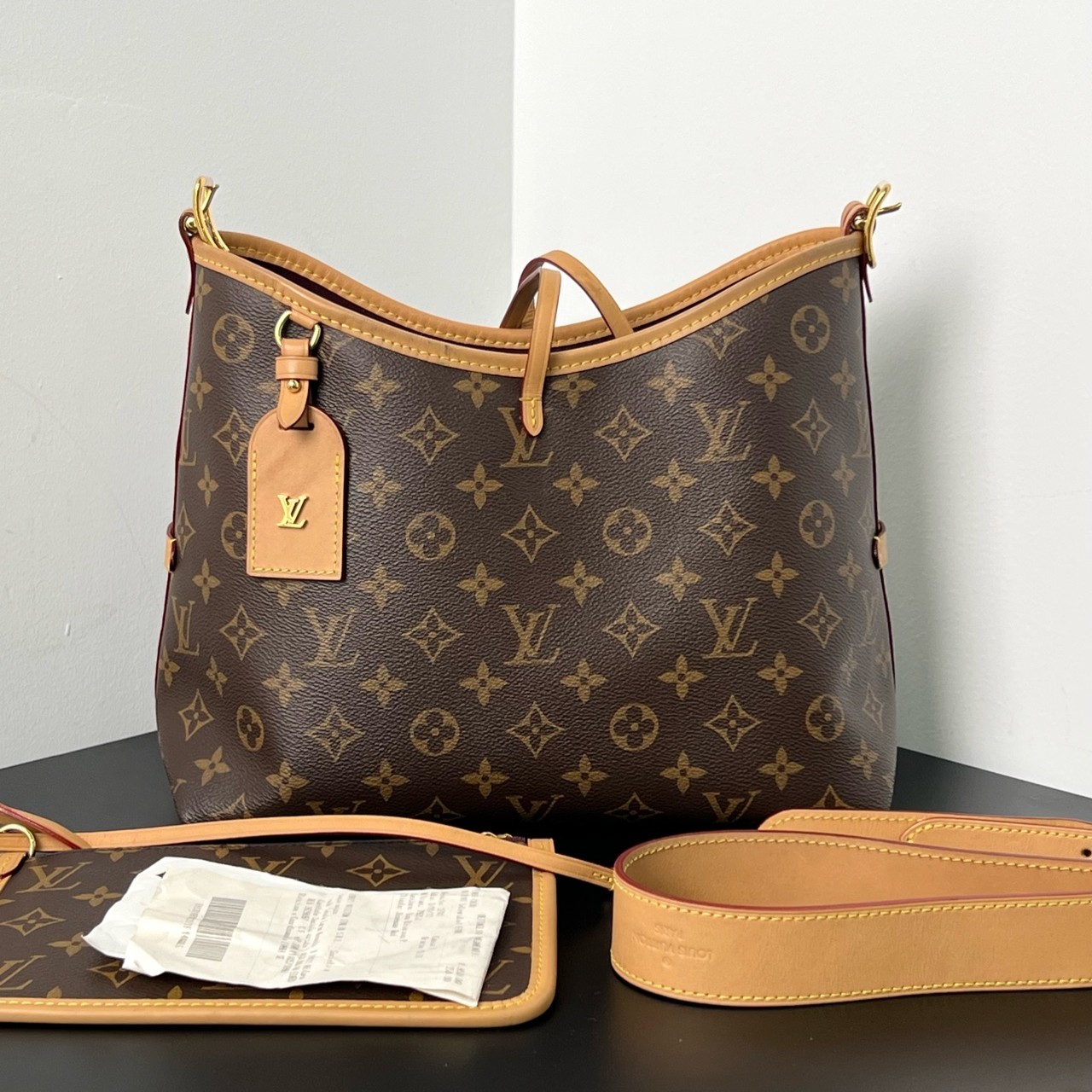 99新 LouisVuitton/路易威登 Carryall小号老花单肩包芯片消磁