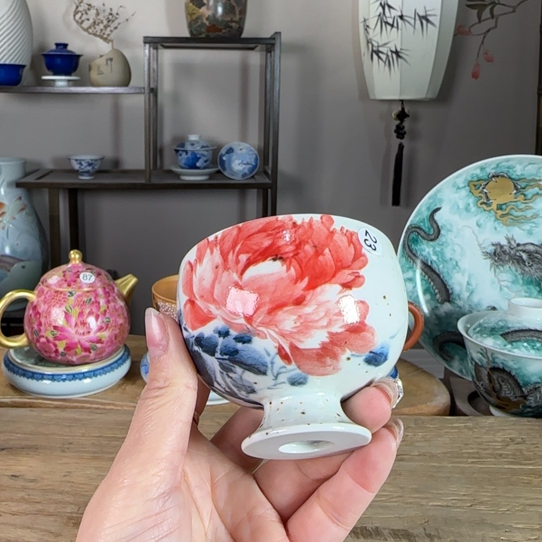 杯景德镇陶瓷柴烧多人