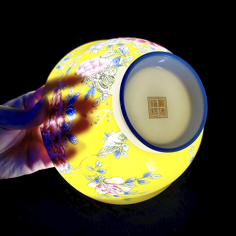 【高端骨瓷】珐琅彩4.7英寸高脚碗4只釉中彩高端骨瓷餐具送礼自用