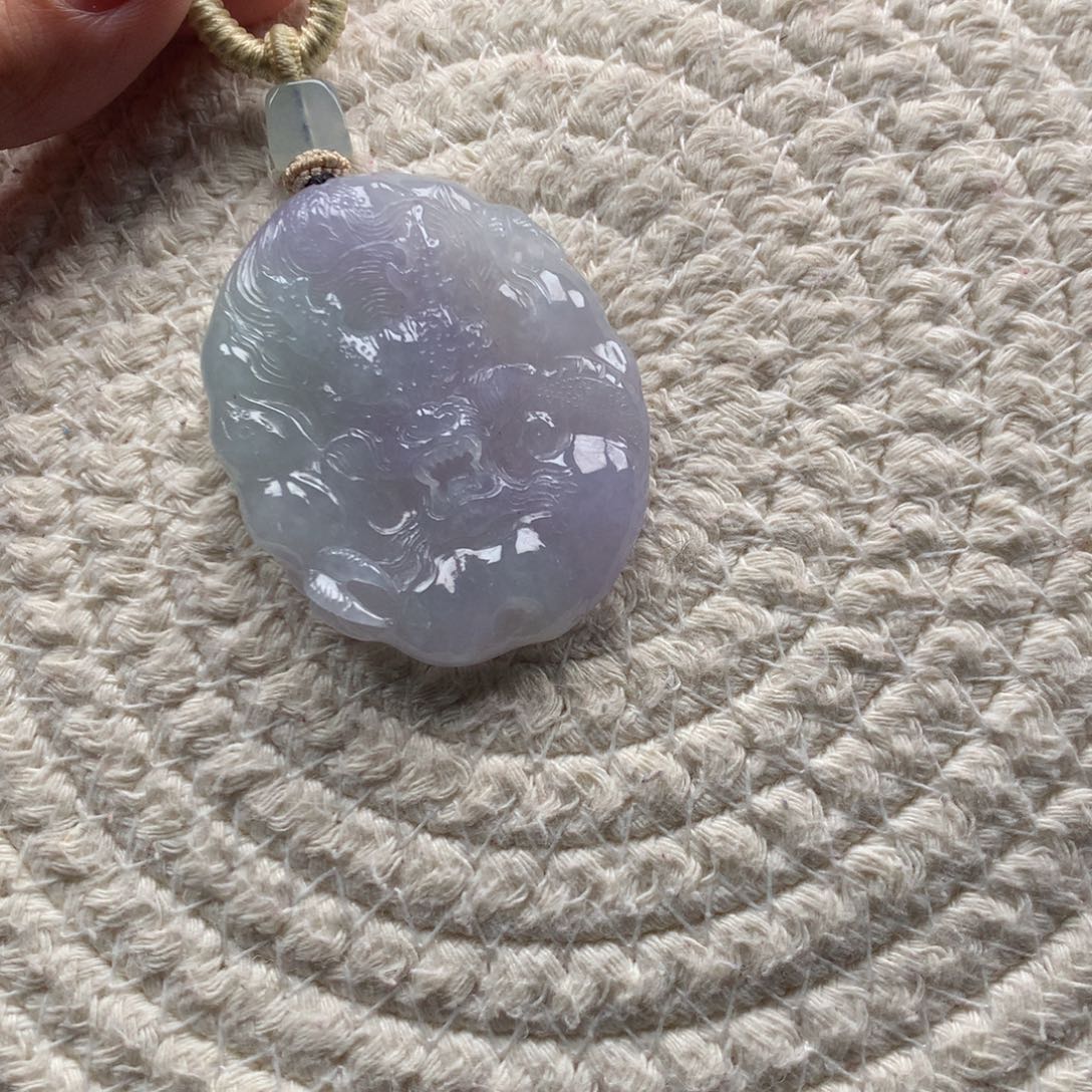 翡翠未镶嵌颈饰天然翡翠龙牌定金