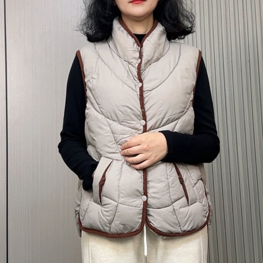 冬季立领马夹妈妈装时尚百搭短款女厚款保暖国风款秋冬轻便上衣