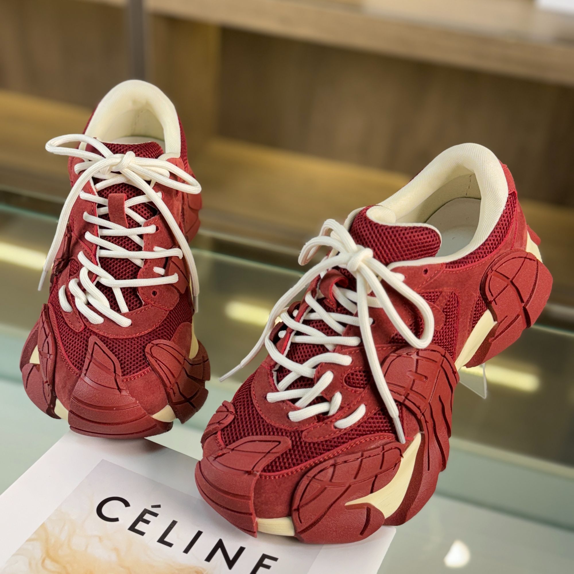 2025秋冬新款跟高5cm真皮厚底八爪鱼运动鞋老爹鞋欧若假日风潮鞋