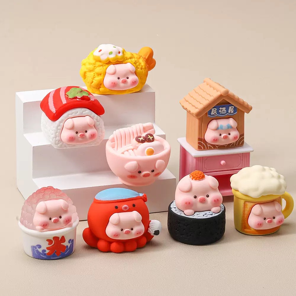 【九宫格】美食小猪 卡通摆件