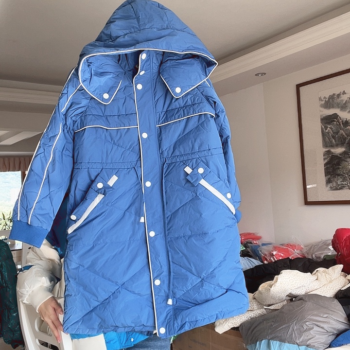 5 S 蓝色长款羽绒服
