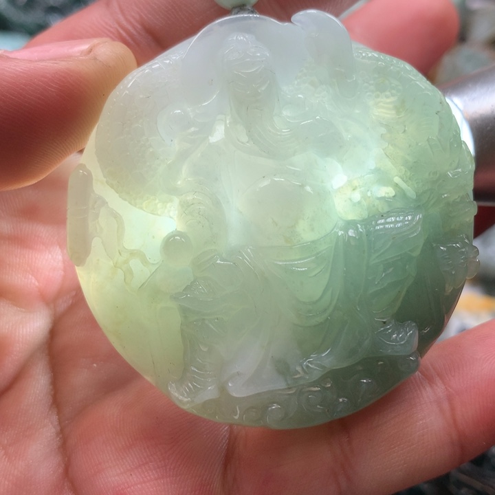 翡翠颈饰未镶嵌保真天然a货翡翠