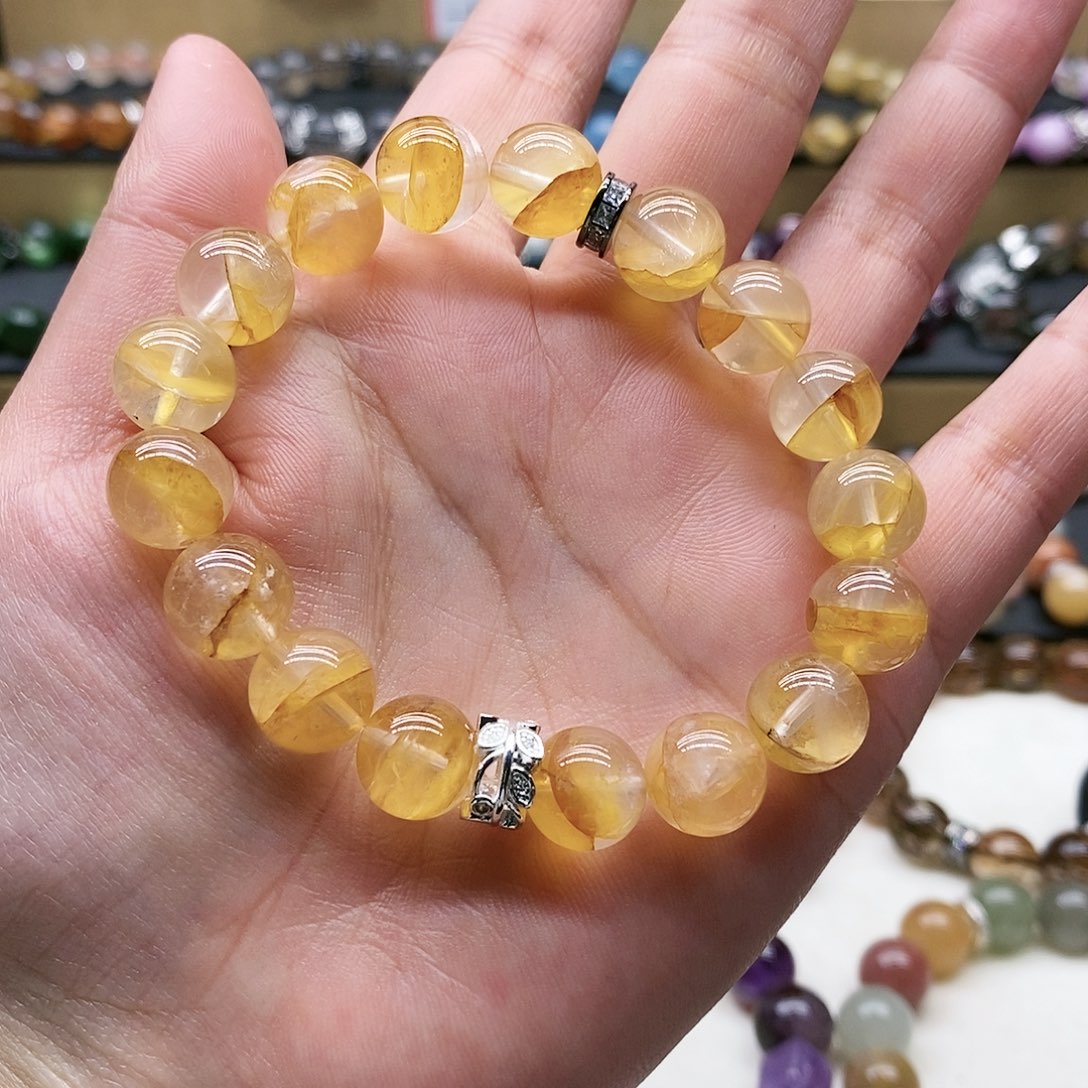 水晶手链未镶嵌黄胶花