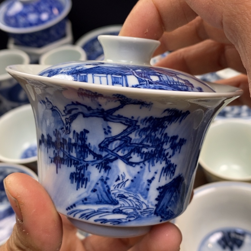 【闪购商品】景德镇青花瓷盖碗