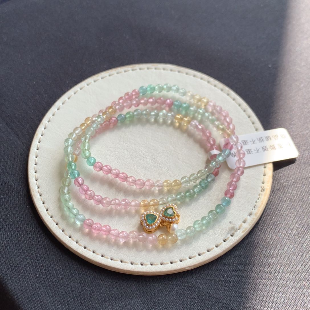 手串银S925镶嵌碧玺刘****长碧玺