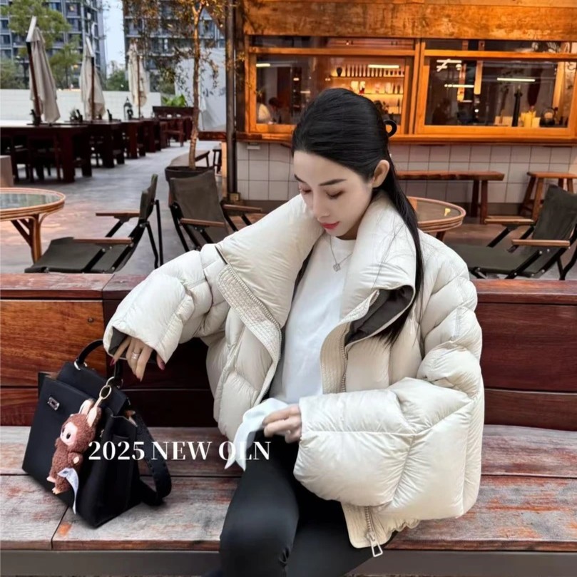 2025冬季新款韩版羽绒服时尚洋气设计师短款90白鸭绒外套女6170