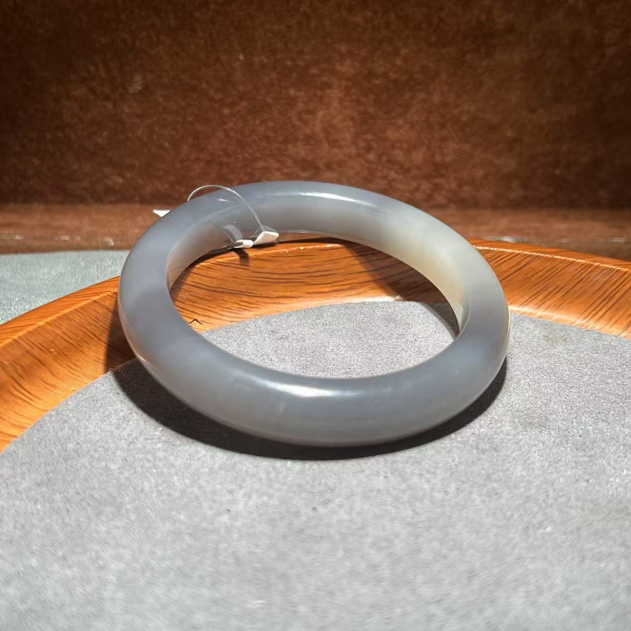 【张老斯珠宝】天然和田玉烟紫手镯lx15734a（多样性发货 拍一发一）