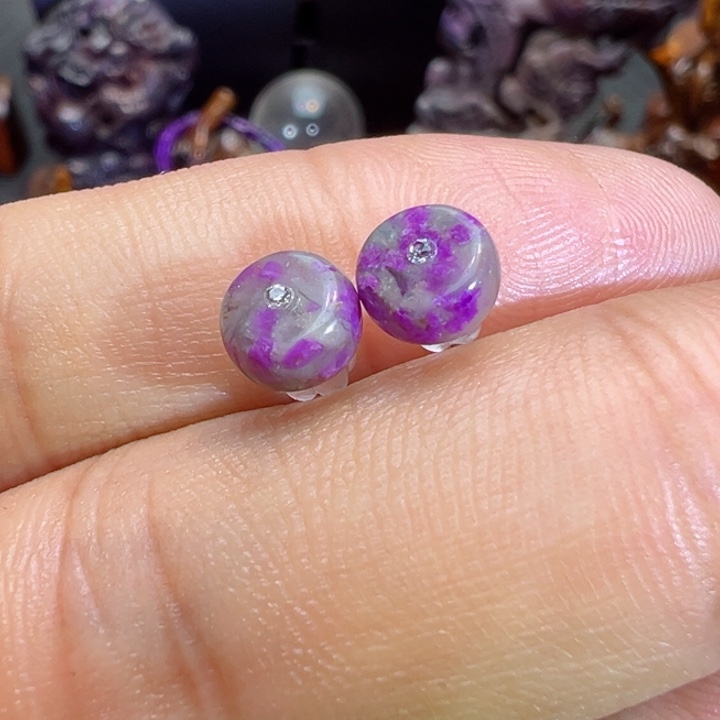 苏纪石（舒俱来）耳钉未镶嵌