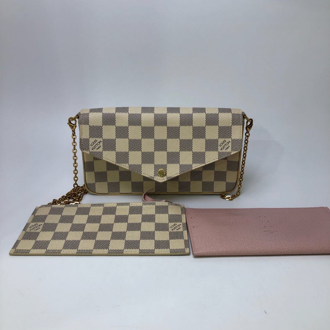 95新 LouisVuitton/路易威登 LV 棋盘格三合一 17年单肩包 91011