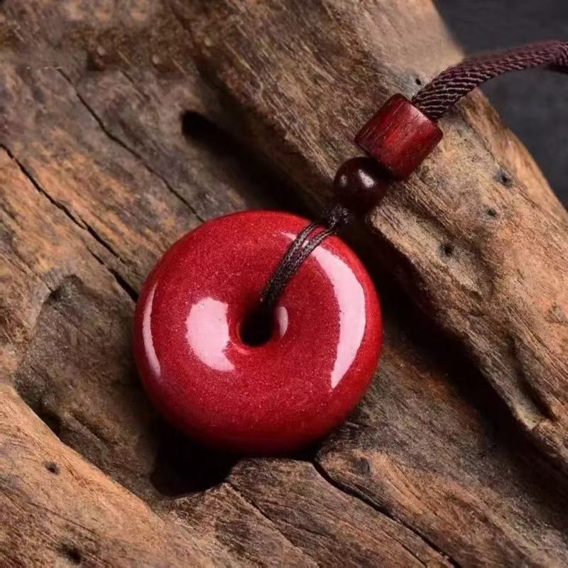 含辰砂工艺品纯天然高含量紫金砂平安扣吊坠