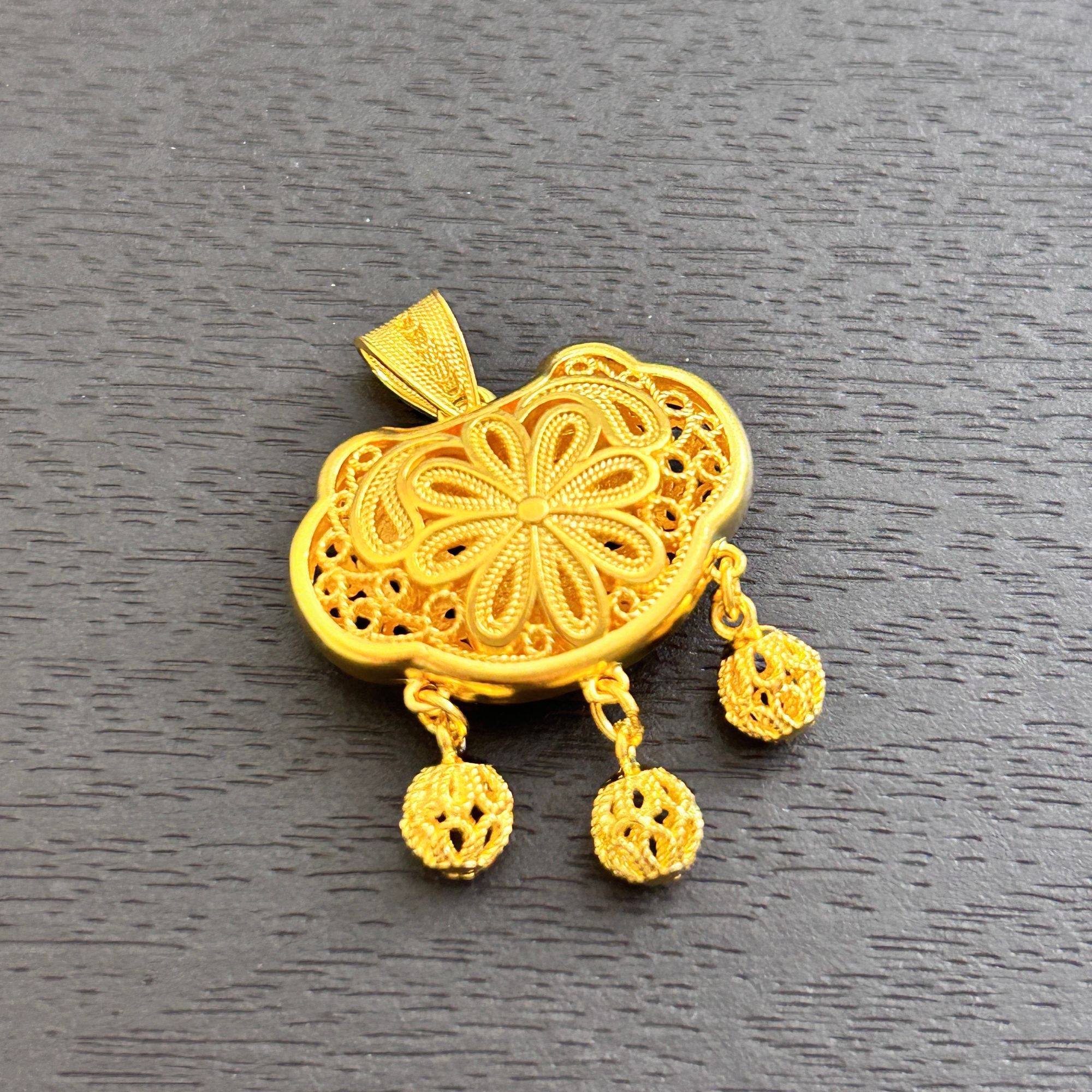 吊坠足银 【销冠专享】足银花丝雏菊铃铛锁吊坠YDZ881